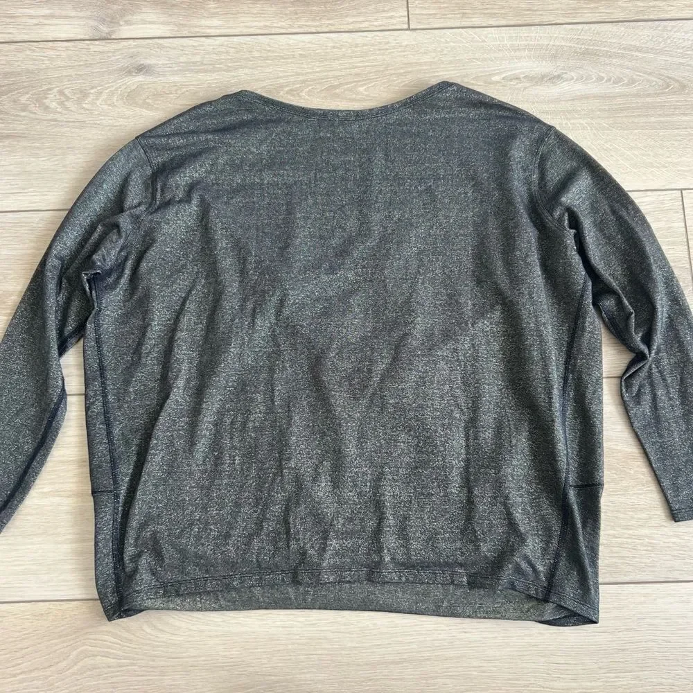Lululemon Special Edition Back In Action Long Sleeve Shirt Black Spark Metallic